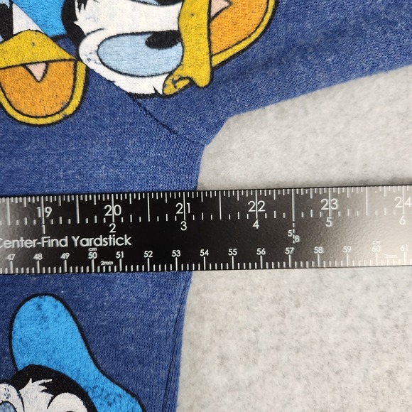 Disney Donald Duck All Over Print Sweatshirt Unisex Small S Blue Fleece Retro 90 - Picture 6 of 10
